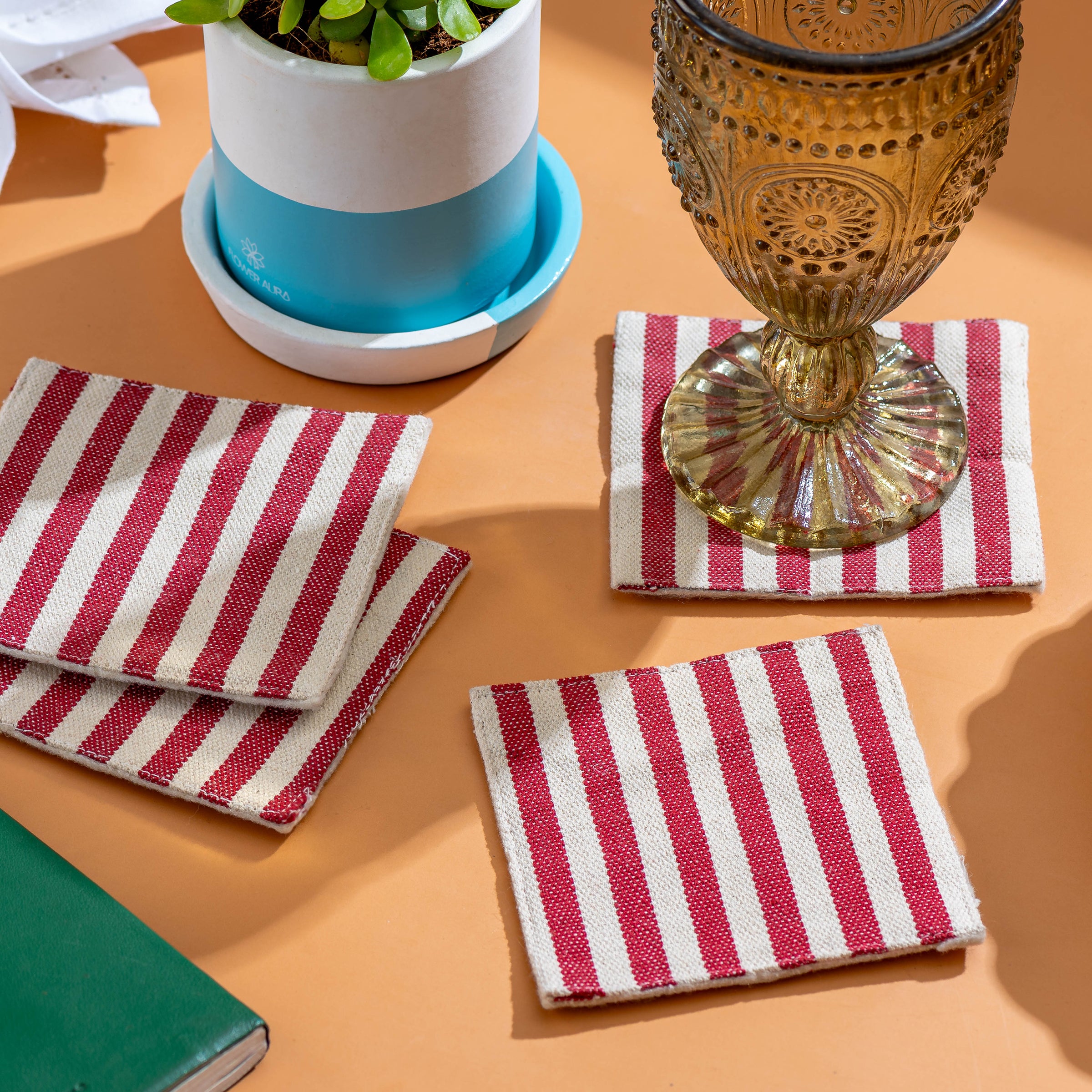 Striped Fabric Coasters