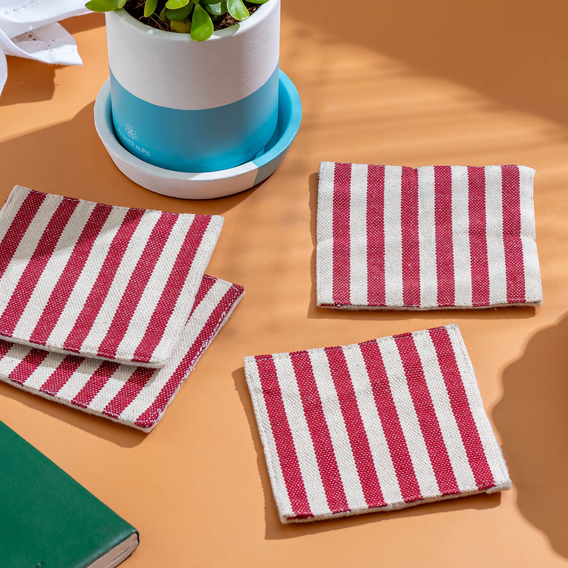 Striped Fabric Coasters