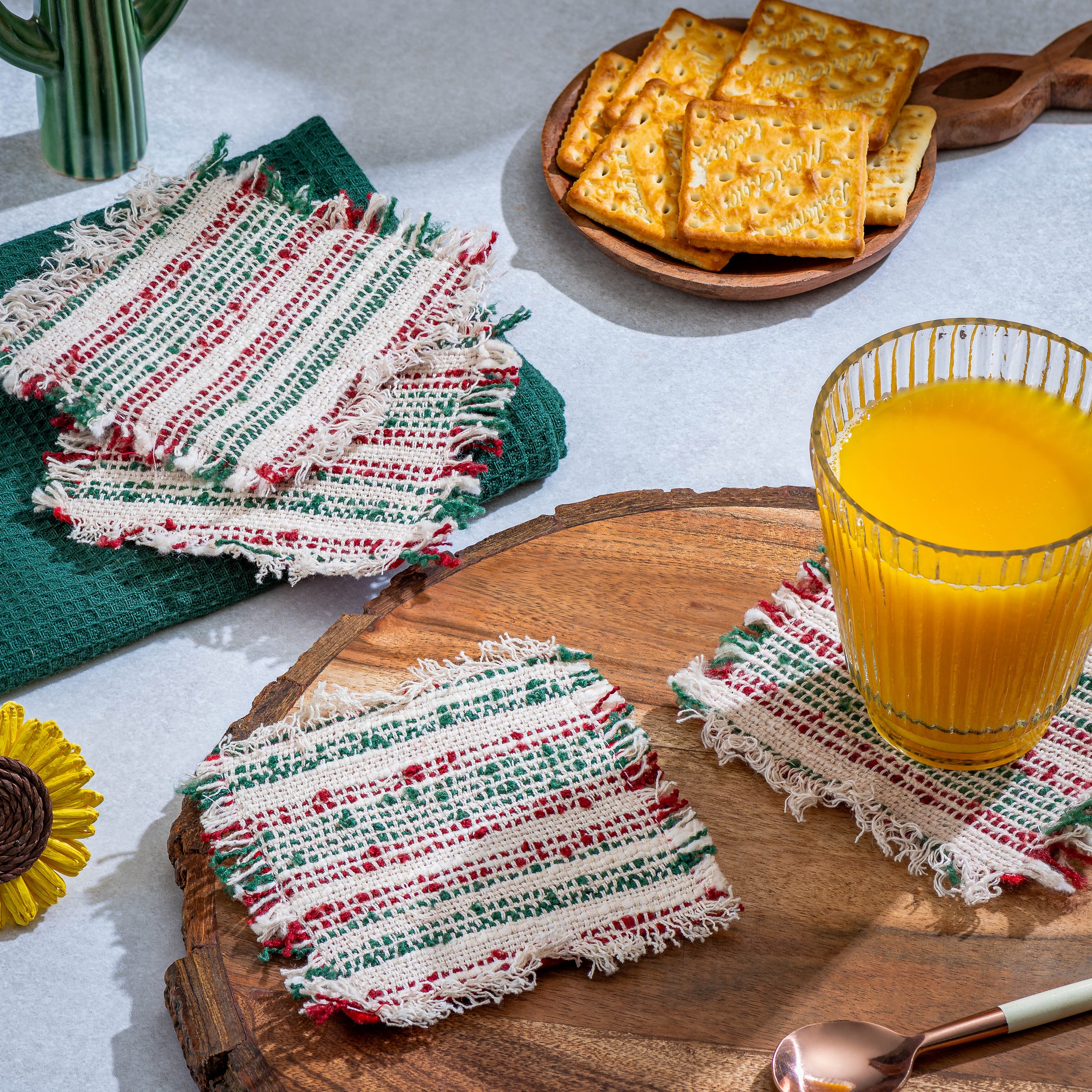Homespun Fabric Coasters