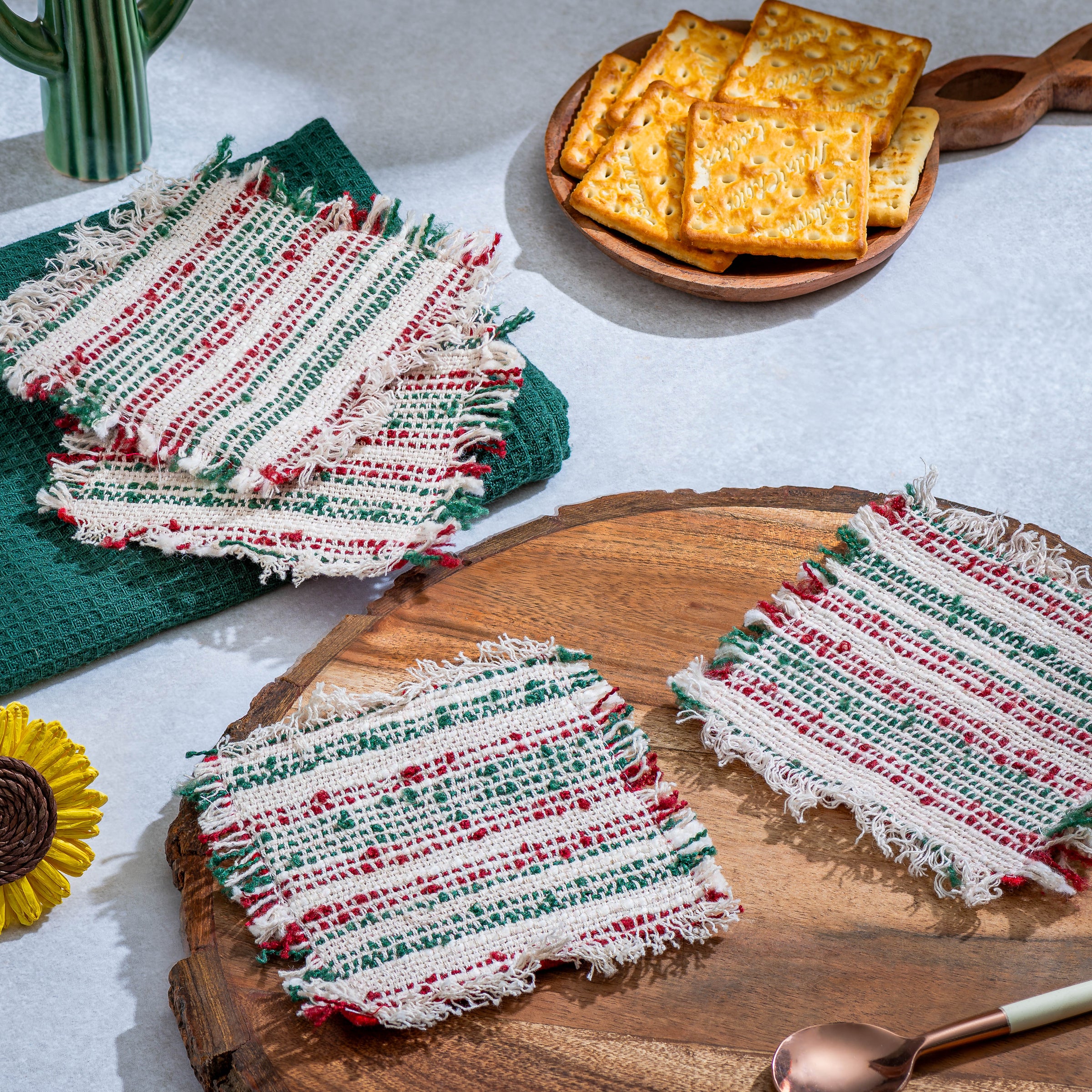 Homespun Fabric Coasters