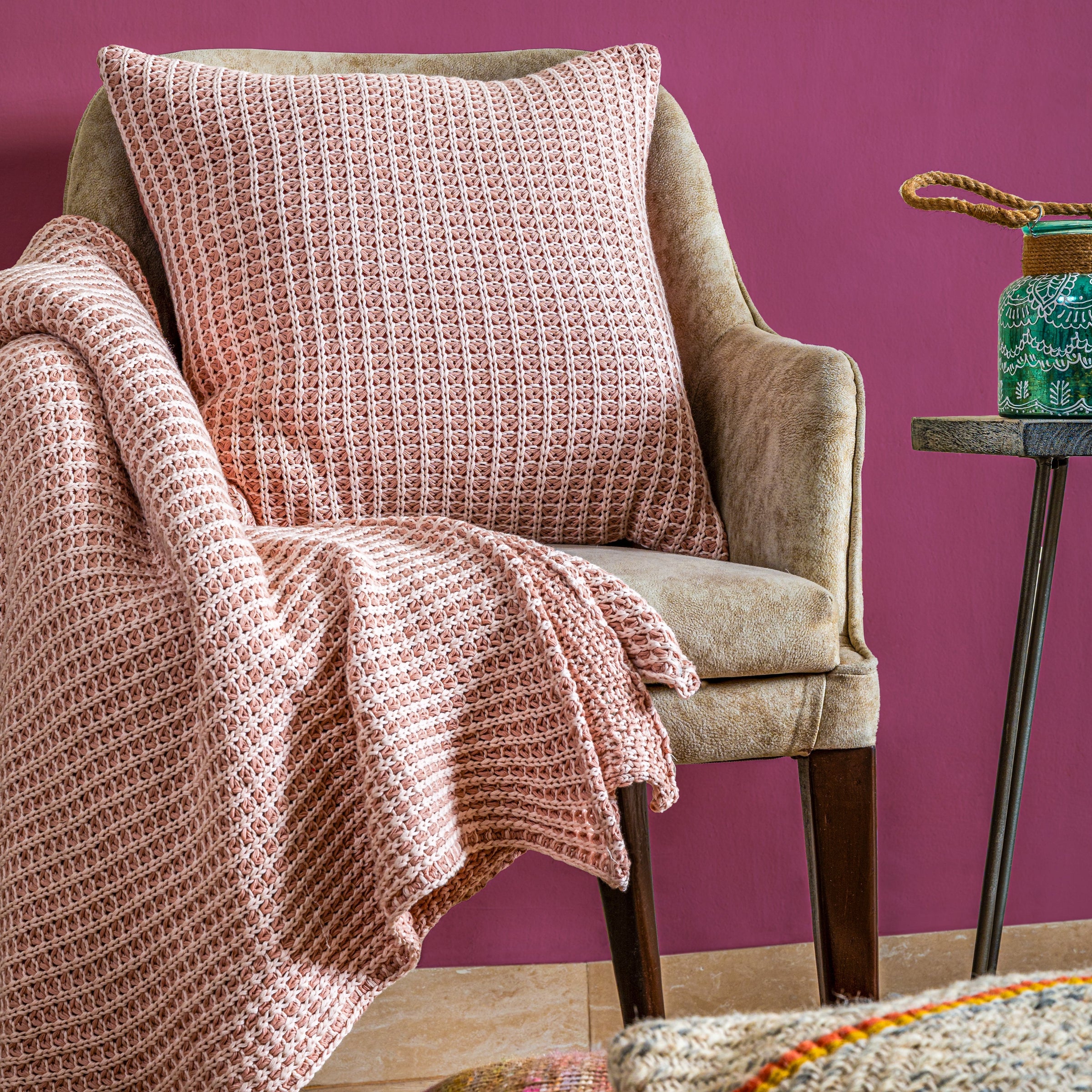 Blush Weave Cushion Cover