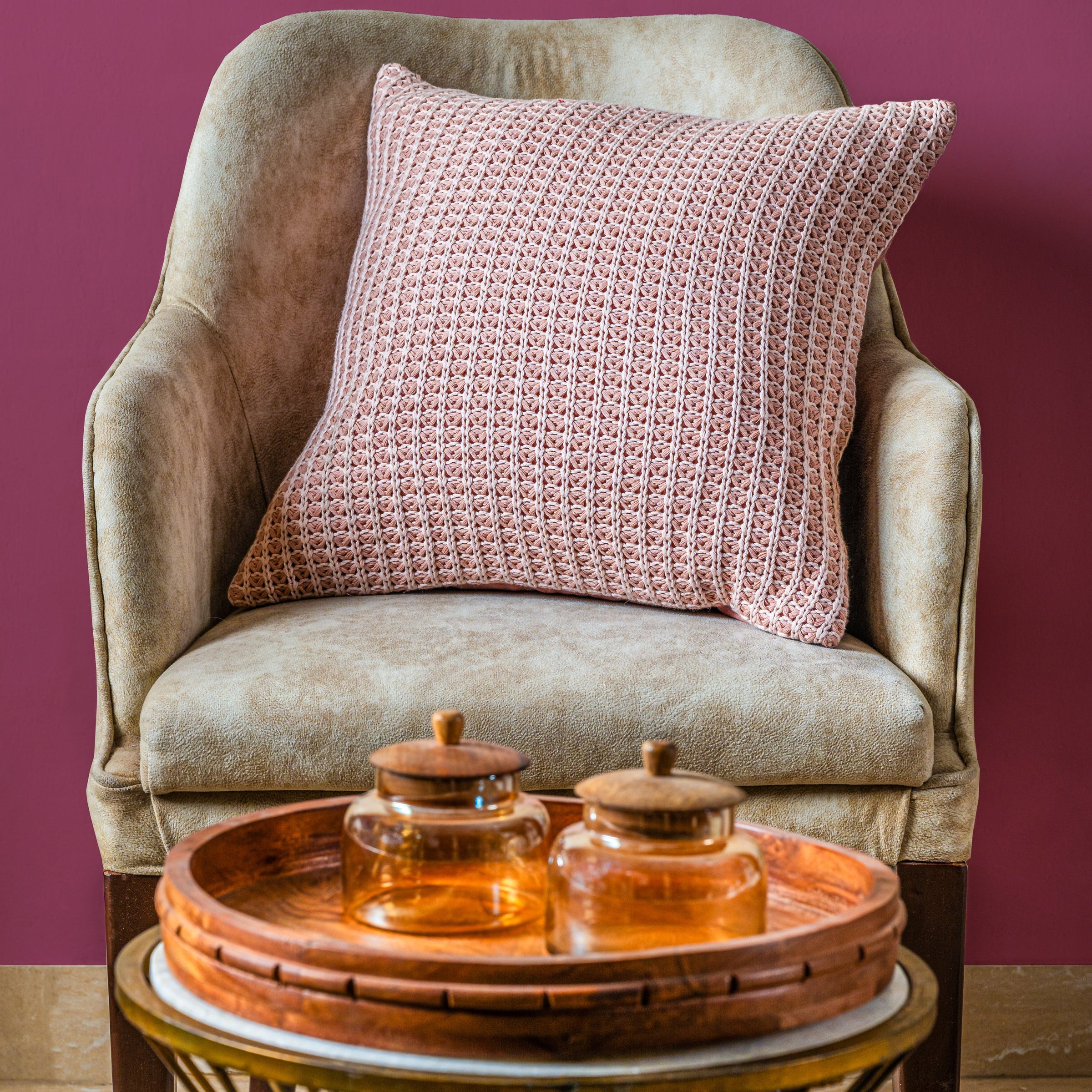 Blush Weave Cushion Cover