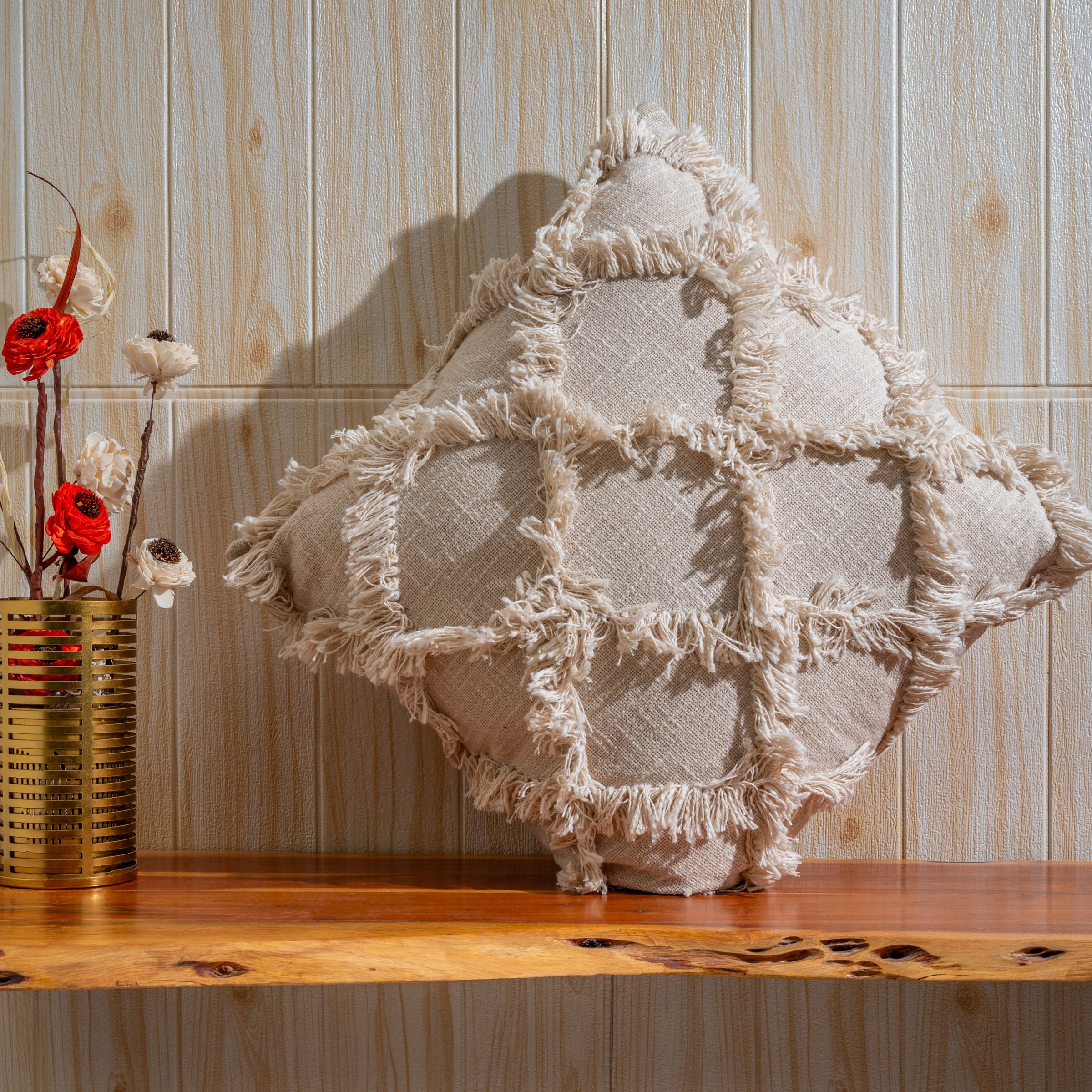 Diamond Fringe Cushion Cover