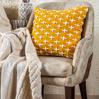 Mustard Cross Stitch Cushion Cover