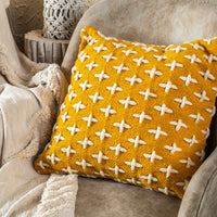 Mustard Cross Stitch Cushion Cover